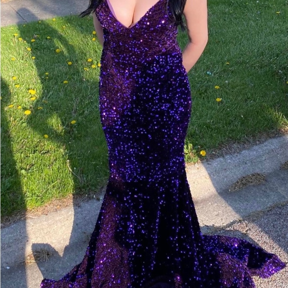 COPY - Purple Sequin Prom Dress